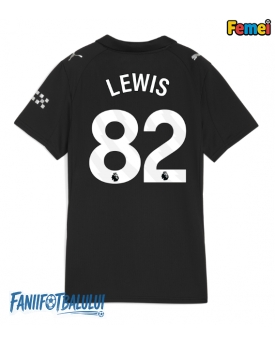 Manchester City Rico Lewis #82 Tricou Fotbal Replică 2025-26 Femei Deplasare